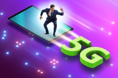 5G teknoloji telekomünikasyon konsepti - izometrik projeksiyon