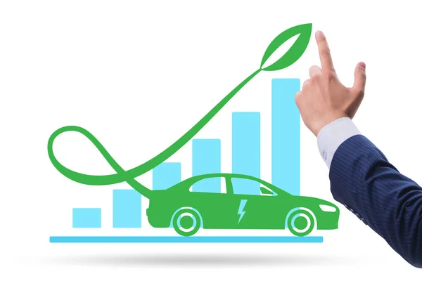 Wzrost koncepcji zużycia samochodów elektrycznych — Zdjęcie stockowe