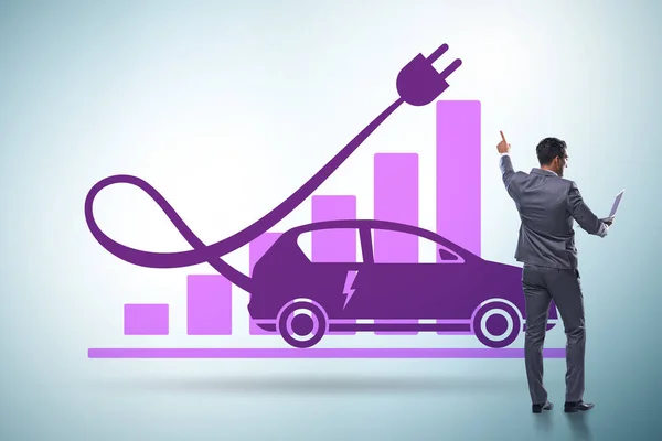 Growth of electric car usage concept — Stock Photo, Image