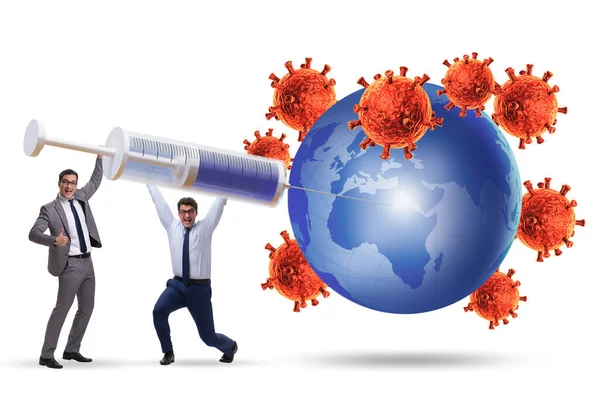 Konzept der Globalimpfung gegen Covid-19 Coronavirus — Stockfoto