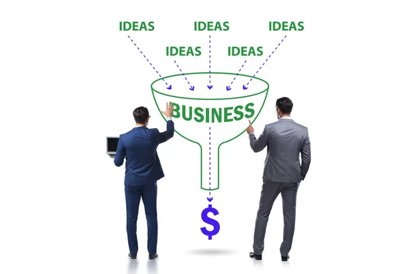 Businessman in ideas generation concept — Stock Photo, Image