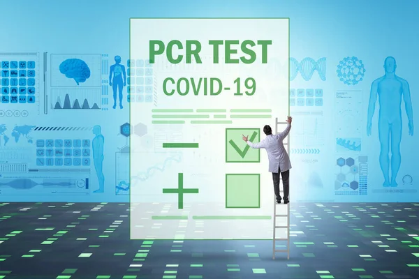 Coronavirus covid-19 test konseptindeki adam. — Stok fotoğraf