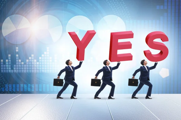 Επιχειρηματίες στη θετική απάντηση "ναι" — Φωτογραφία Αρχείου