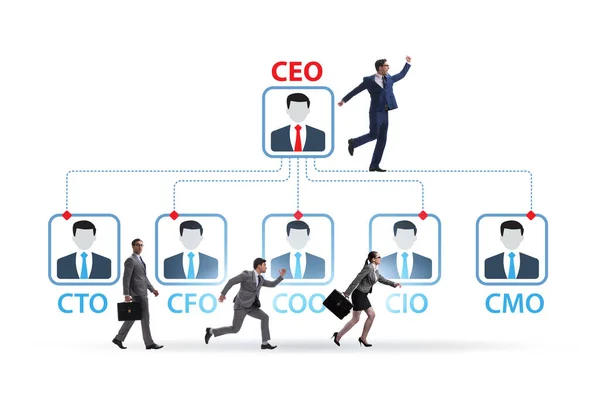Illustrazione dell'organigramma con vari dirigenti — Foto Stock