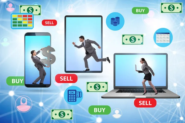 Concept de trading de devises en ligne avec les hommes d'affaires — Photo