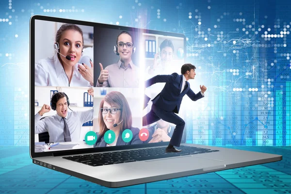 Videoconferentie concept met mensen in online oproep — Stockfoto