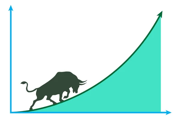 Illustration of bull stock market on exchange — 图库照片