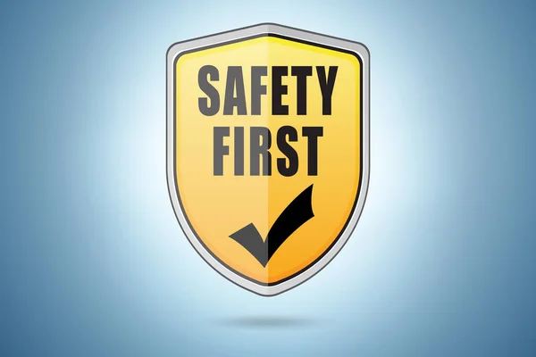 Prima insignă de siguranță în conceptul de siguranță industrială — Fotografie, imagine de stoc
