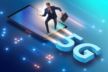 5G teknoloji telekomünikasyon konsepti - izometrik projeksiyon