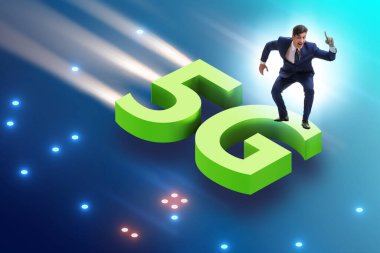 5G teknoloji telekomünikasyon konsepti - izometrik projeksiyon