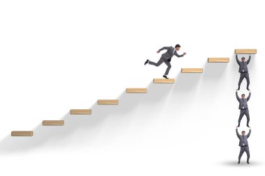 İş adamlarının birbirine yardım ettiği takım çalışması konsepti