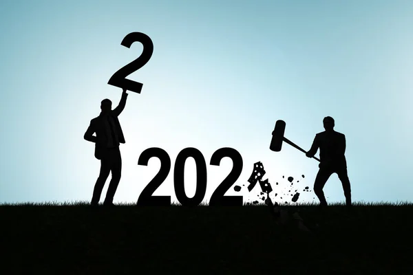 Concept de transition de 2021 à 2022 — Photo