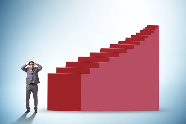 Career ladder concept with the businessman — Stock Photo, Image