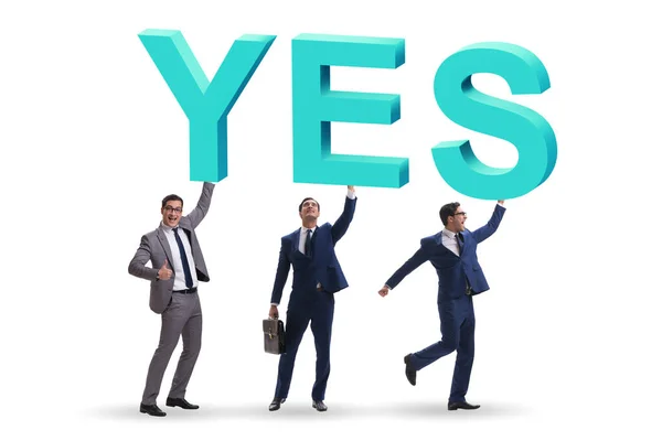 Businessmen in the yes positive answer — Stock Photo, Image