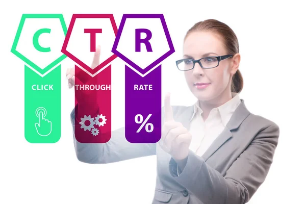 CTR clique através do conceito de taxa com pessoas de negócios — Fotografia de Stock