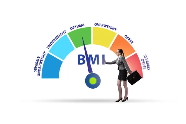 Concept van BMI - body mass index bij vrouwen — Stockfoto