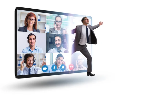 Videoconferentie concept met mensen in online oproep — Stockfoto