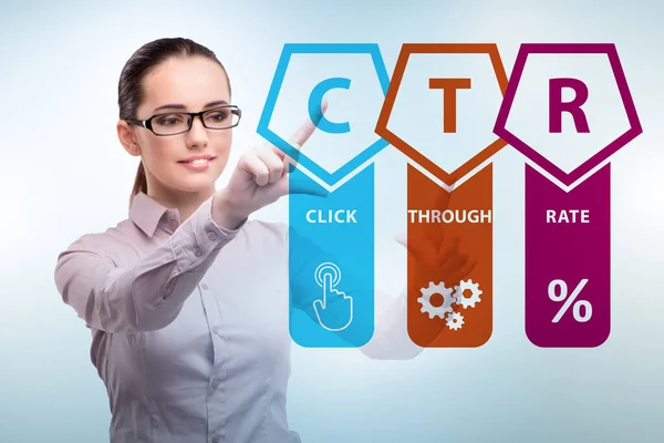 CTR click through rate concept with business people — Stock Photo, Image