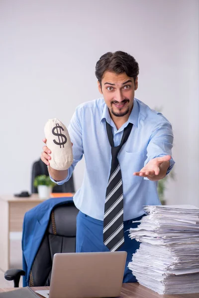 Young male employee in remuneration concept — Stock Photo, Image