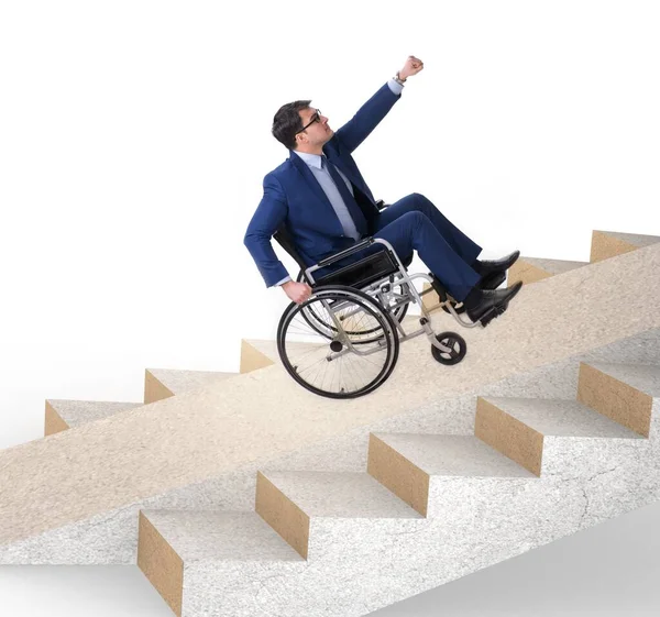 Koncept přístupnosti s invalidním vozíkem pro invalidy — Stock fotografie