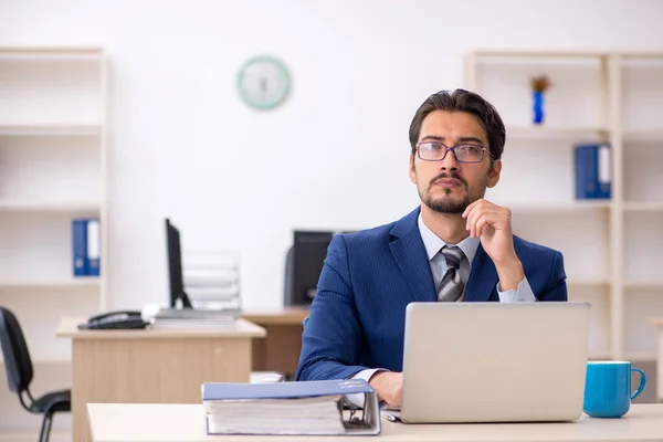 Giovane dipendente maschile che lavora in ufficio — Foto Stock