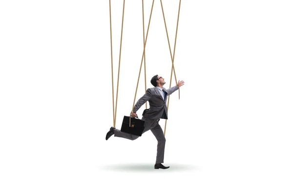 Fantoche de empresário sendo manipulado por cordas — Fotografia de Stock