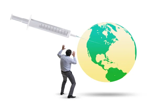 Concept de vaccination glovale contre le coronavirus covid-19 — Photo