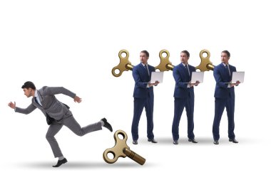 İş adamının ofis rutininden kaçması fikri