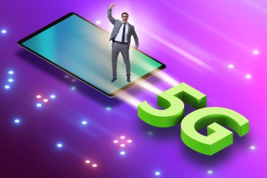 5G teknoloji telekomünikasyon konsepti - izometrik projeksiyon