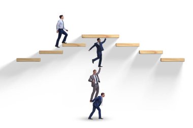 İş adamlarının birbirine yardım ettiği takım çalışması konsepti