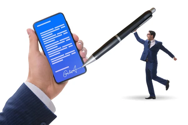 Electronic signature concept in the business — Stock Photo, Image