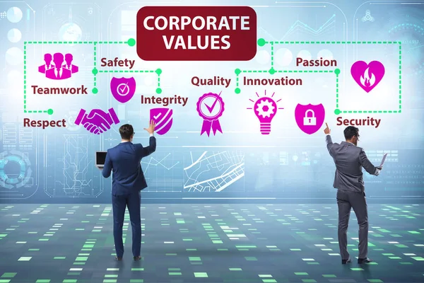 Бізнесмен в концепції корпоративних цінностей — стокове фото