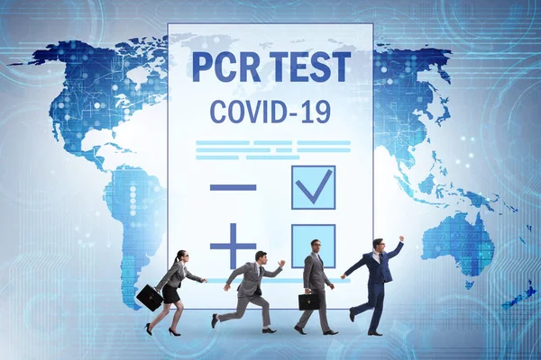Zakenmensen in het coronavirus covid-19 testconcept — Stockfoto