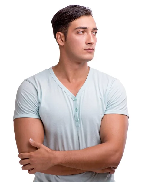 Young handsome man isolated on the white background — Stock Photo, Image