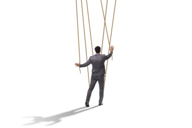 İş adamı kuklası iplerle manipüle ediliyor