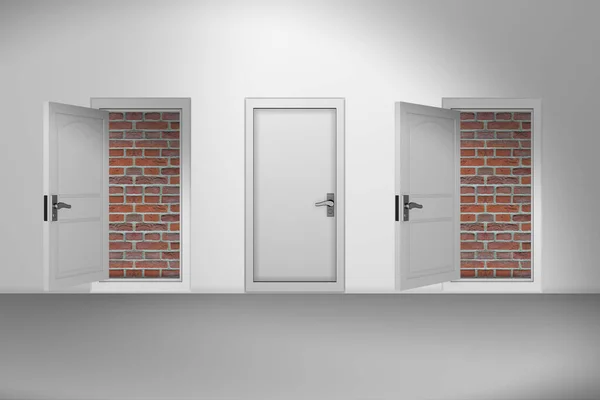 Facing no exit with brick door — Stock Photo, Image
