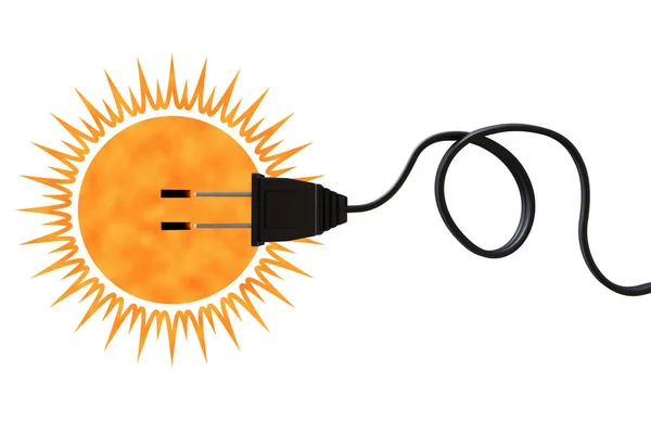 Güneş ve soketle güneş enerjisi kavramı — Stok fotoğraf