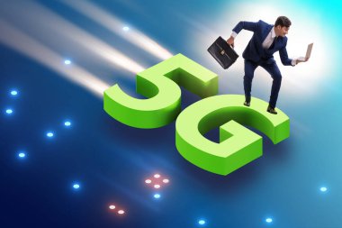 5G teknoloji telekomünikasyon konsepti - izometrik projeksiyon