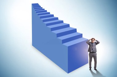 İş adamının kariyer merdiveni konsepti