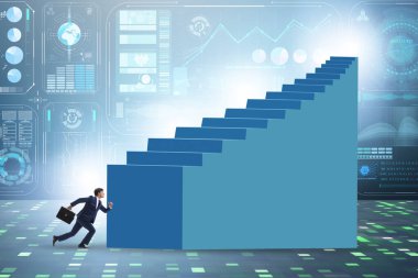 İş adamının kariyer merdiveni konsepti