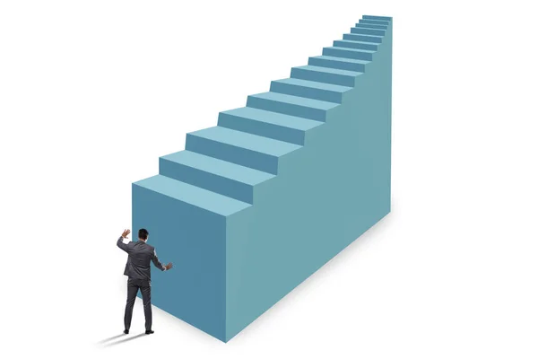 Career ladder concept with the businessman — Stock Photo, Image