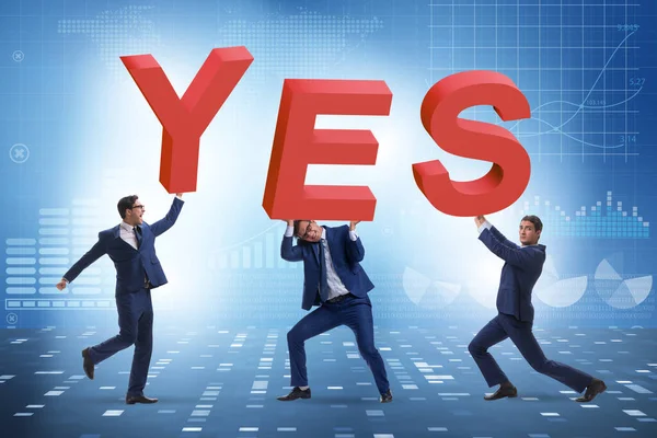 Επιχειρηματίες στη θετική απάντηση "ναι" — Φωτογραφία Αρχείου