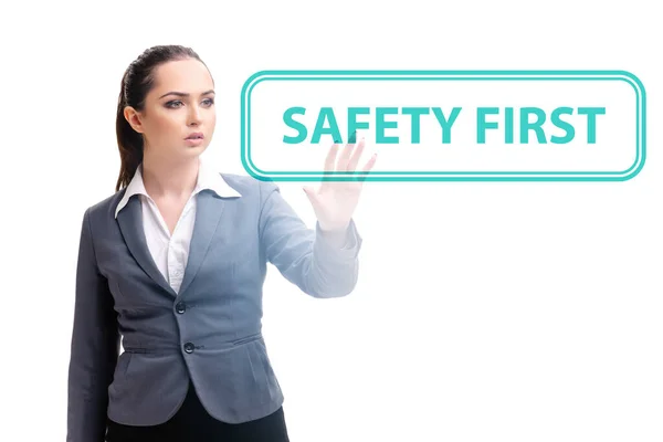 Primul concept de siguranță cu femeia de afaceri — Fotografie, imagine de stoc