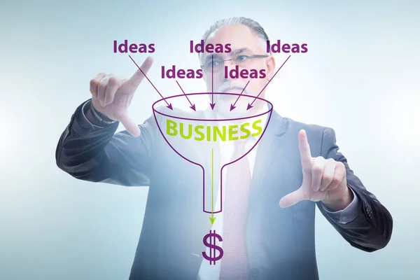 Empresario en concepto de generación de ideas — Foto de Stock