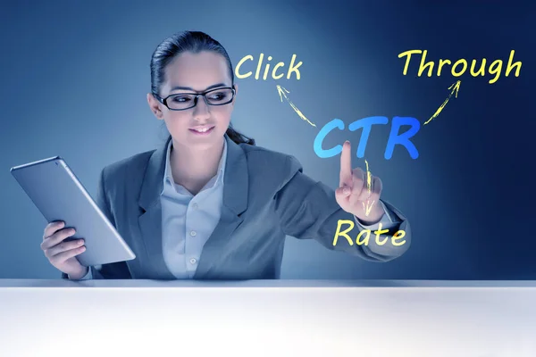 CTR haga clic en el concepto de tasa con gente de negocios — Foto de Stock