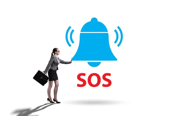 Üzlettárs nyomja meg az SOS gombot veszély esetén — Stock Fotó