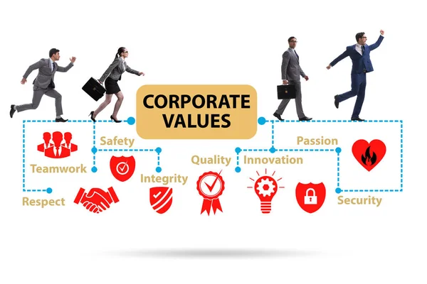 Geschäftsmann im Corporate Value Konzept — Stockfoto