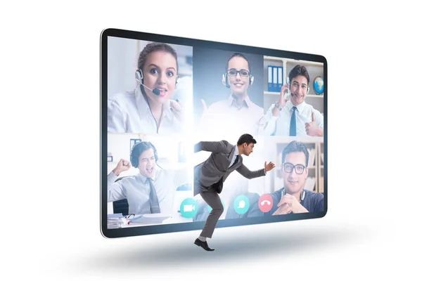 Videoconferencing έννοια με τους ανθρώπους σε απευθείας σύνδεση πρόσκληση — Φωτογραφία Αρχείου