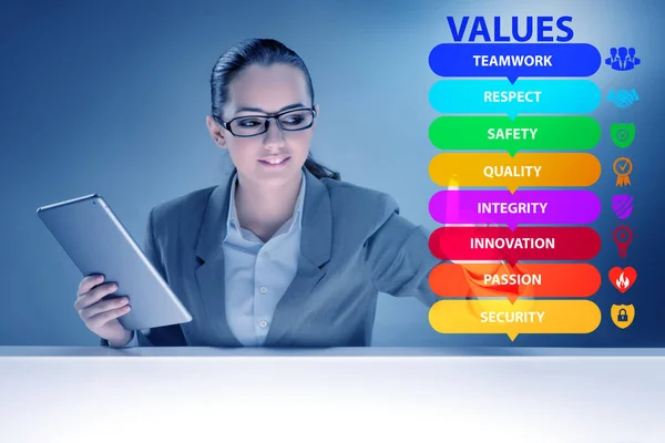 Unternehmerin im Corporate Value Konzept — Stockfoto