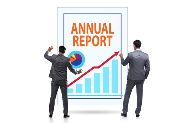 Empresario en concepto de informe anual —  Fotos de Stock